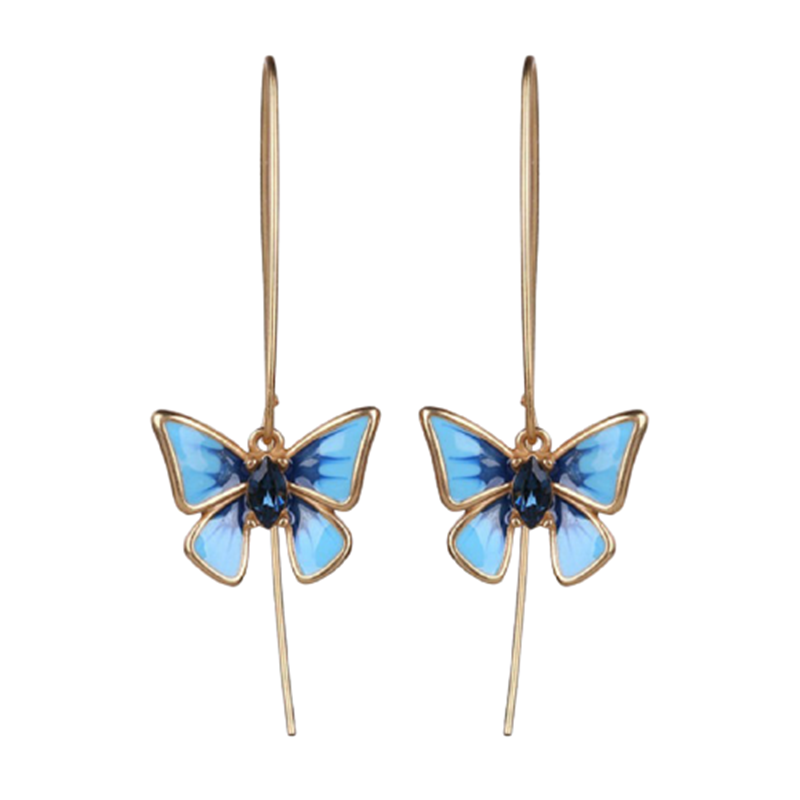 翡拉拉 人造水晶蝴蝶耳饰