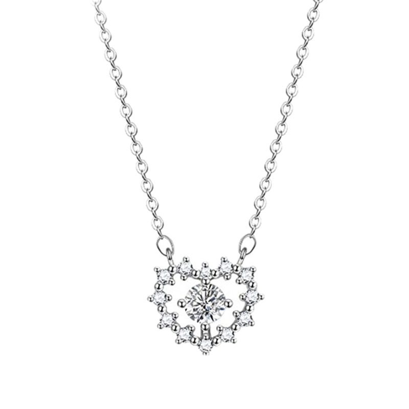 卡蒂罗925银爱心项链