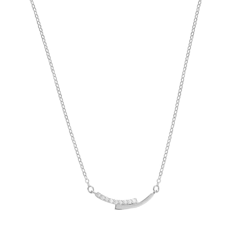 晓色 微笑银质 锁骨链