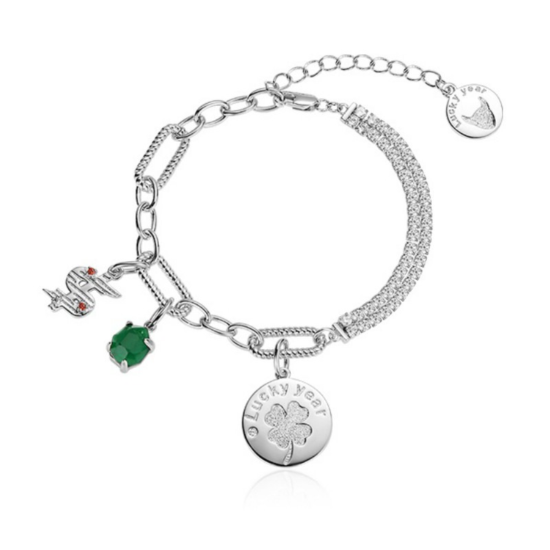 兰际镌刻四叶草手链