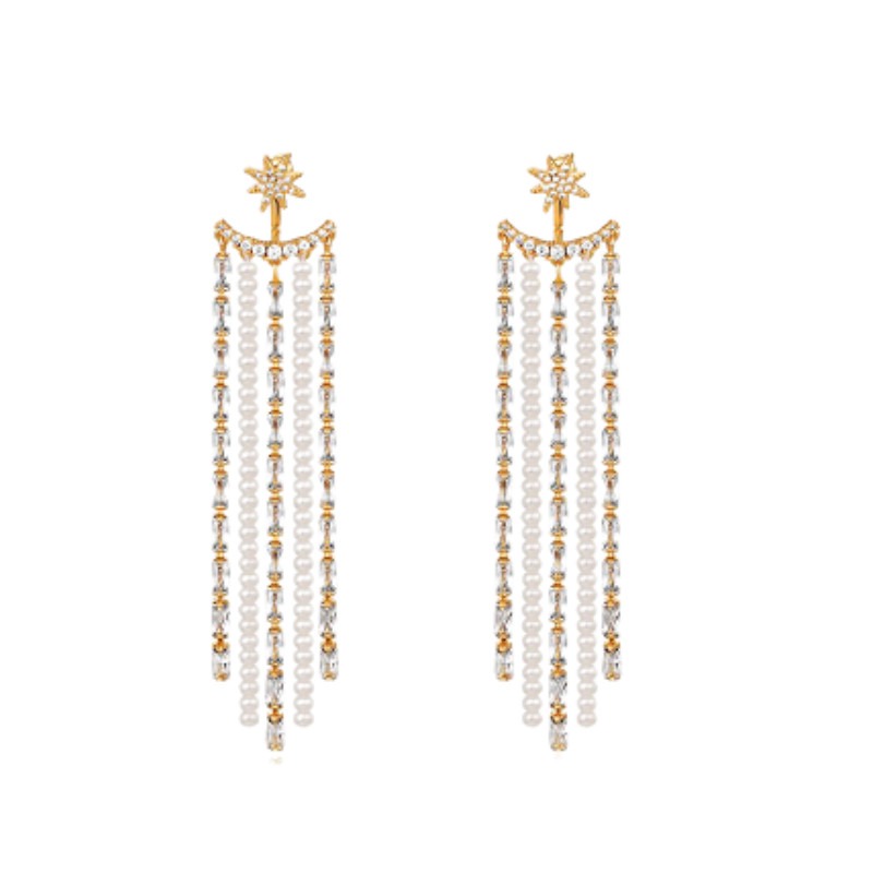 shes璀璨淡水珍珠流苏耳环