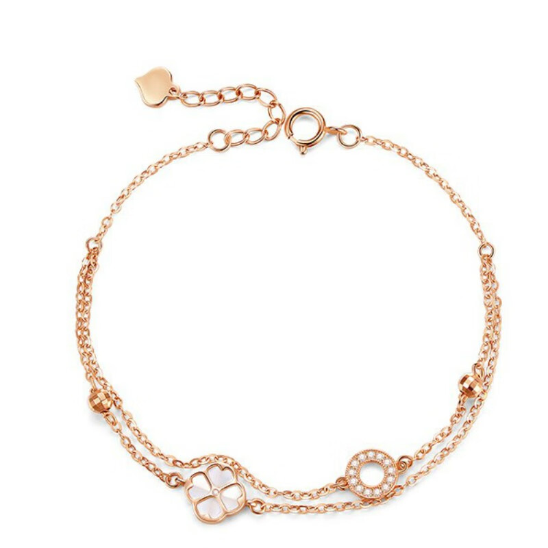 是你白贝母幸运双层细手链