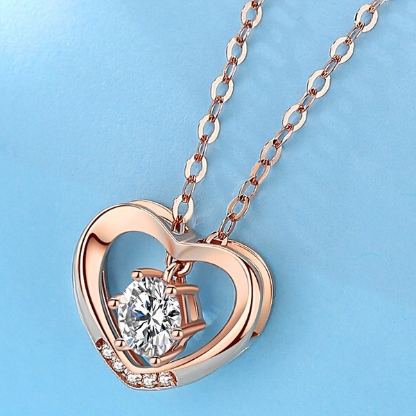 恋晴 心形吊坠百搭项链