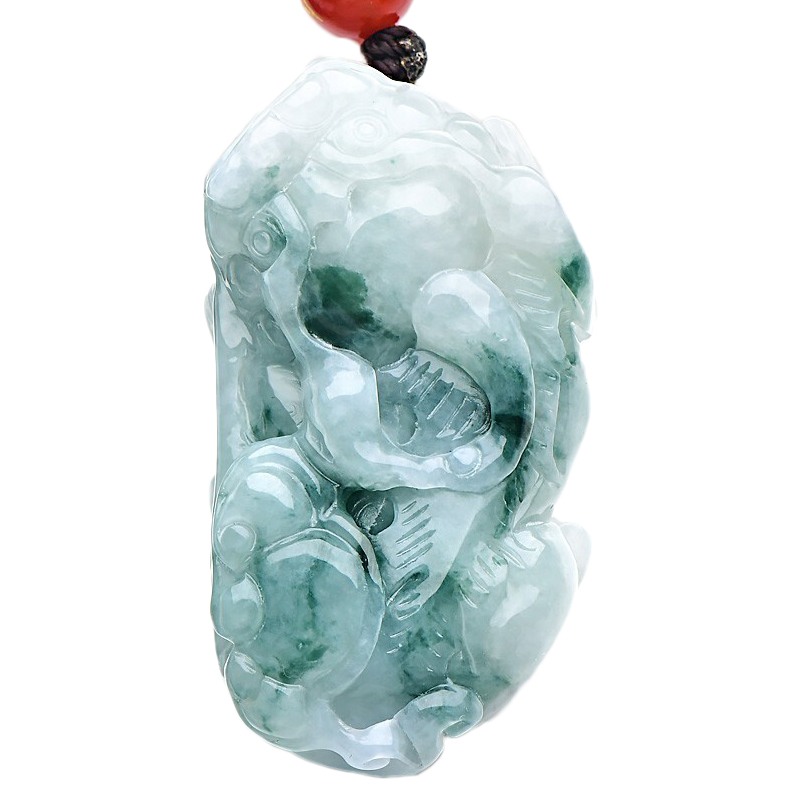 可玉可求 冰底花青翡翠吊坠