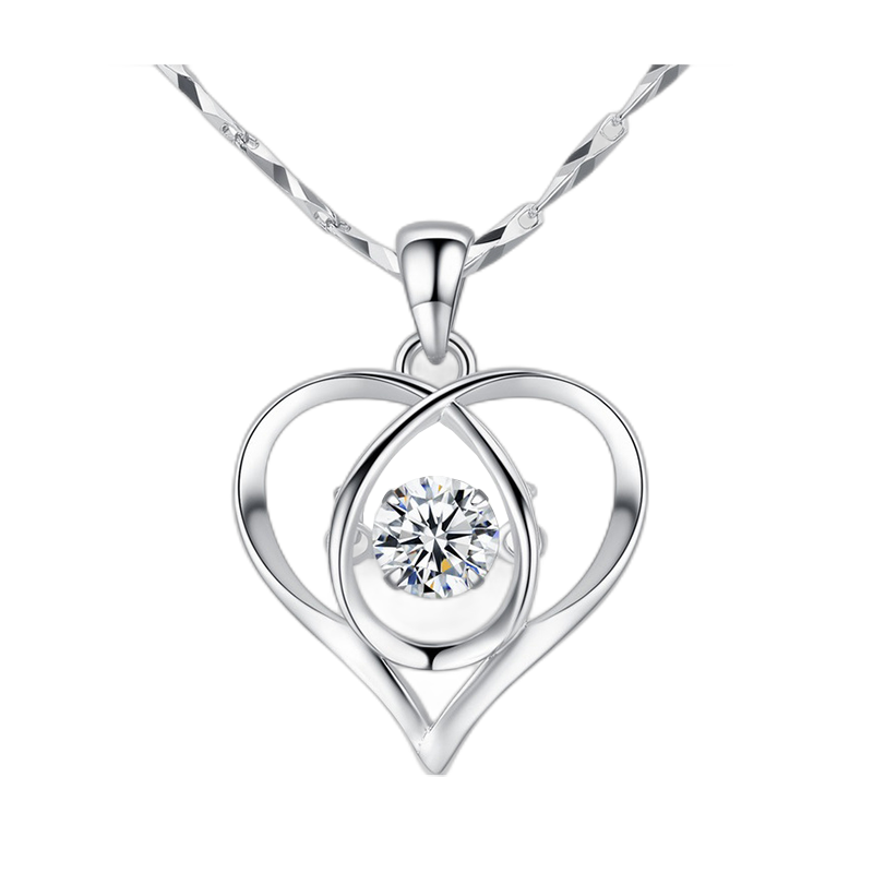 臻楚 镶钻心形项链