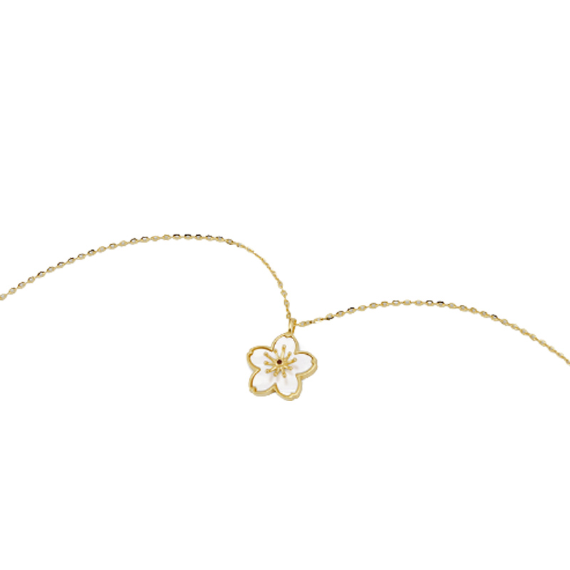 阿吉豆 贝母花卉项链