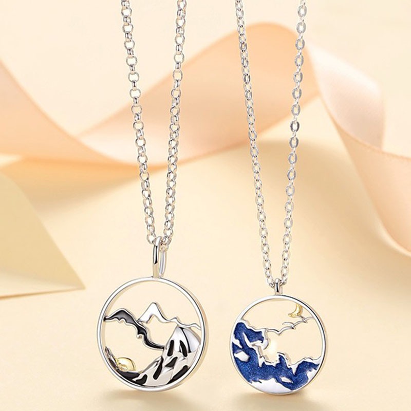 KADER山盟海誓日月吊坠项链