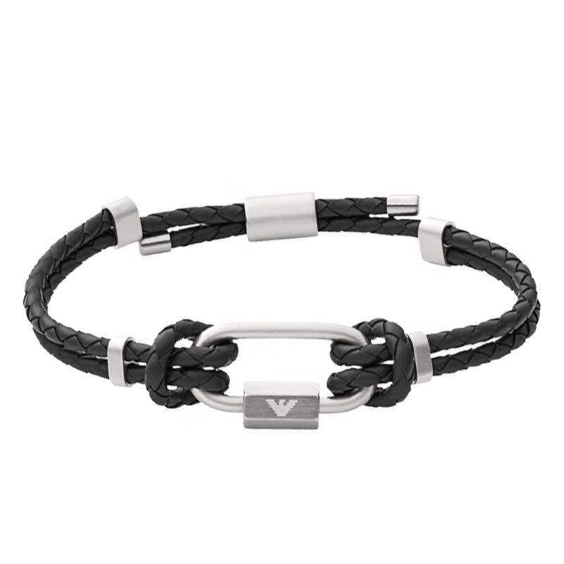 阿玛尼 编织纹环扣 手链