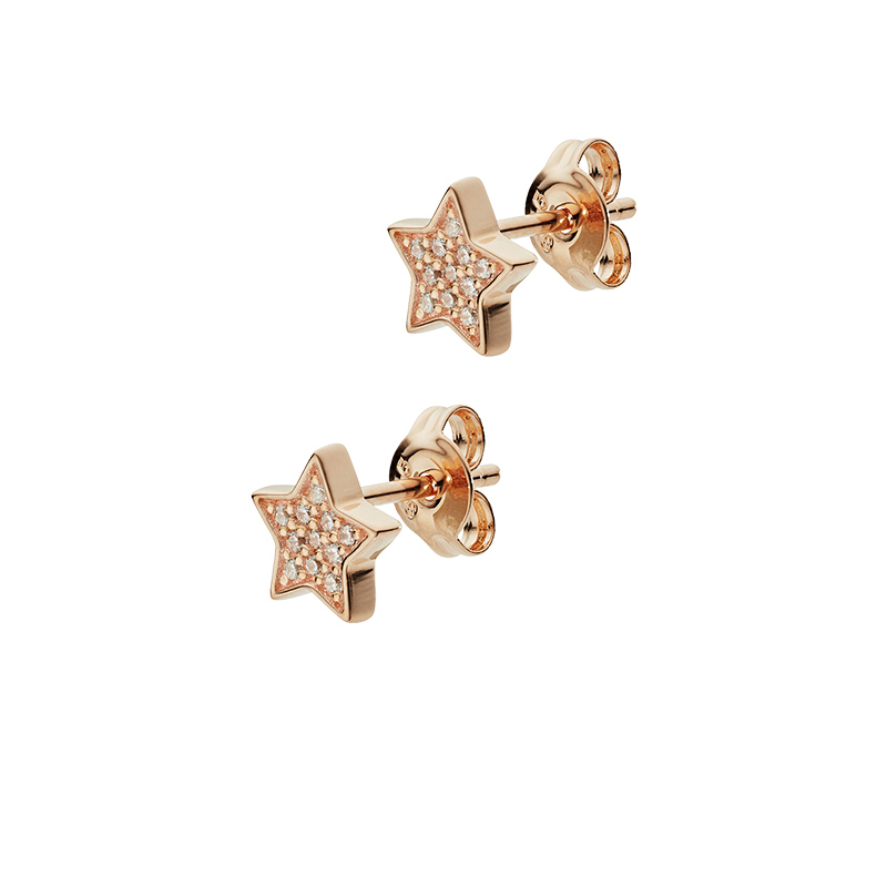 阿玛尼 玫瑰金 星星耳钉