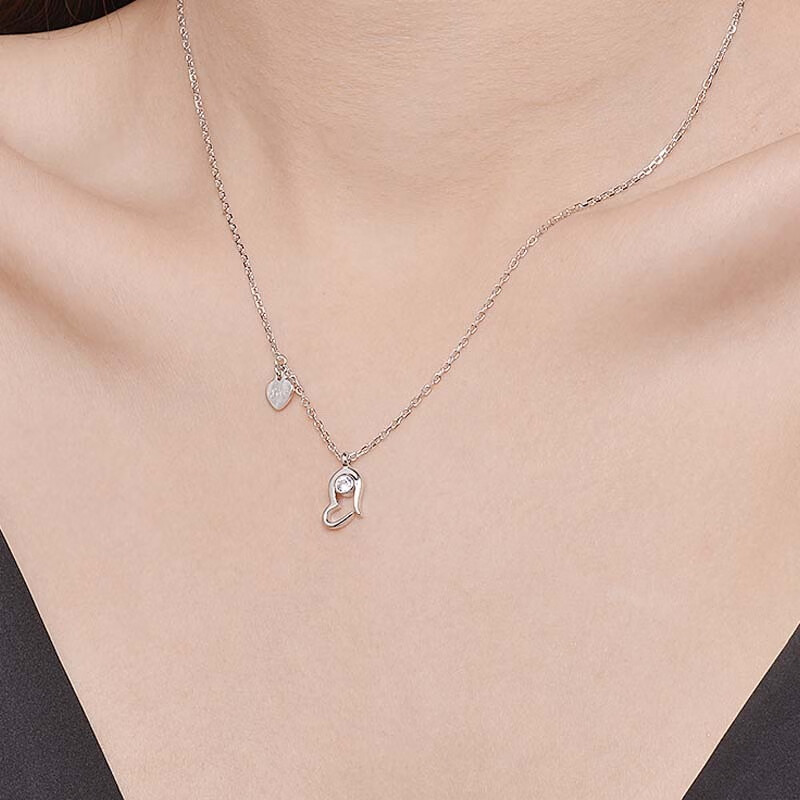 CP爱心情侣银项链