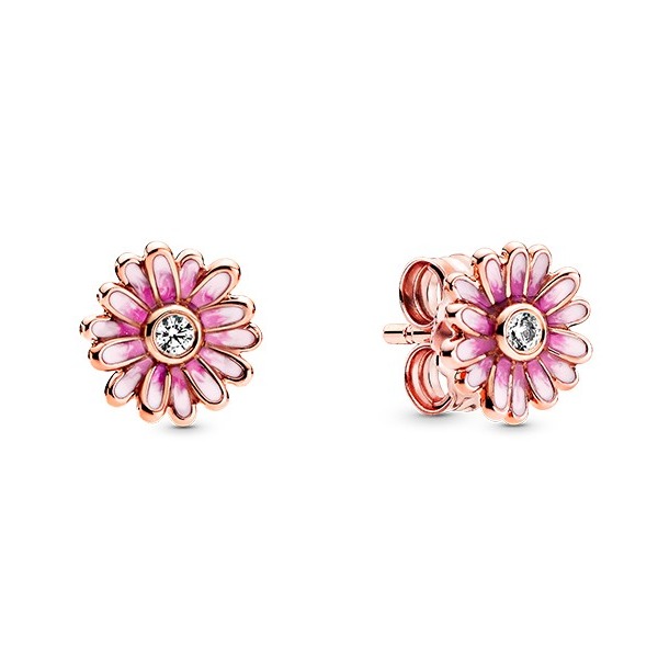 潘多拉 玫瑰粉色雏菊耳饰