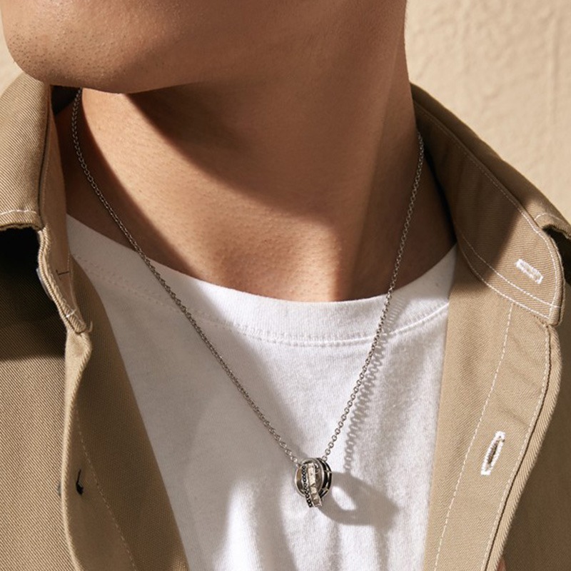 银千惠双环十字链项链