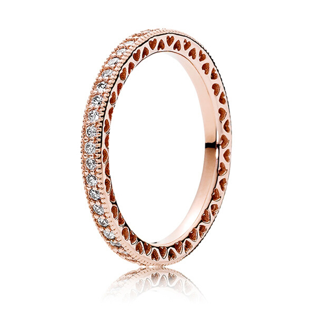 潘多拉 爱心排镶戒指