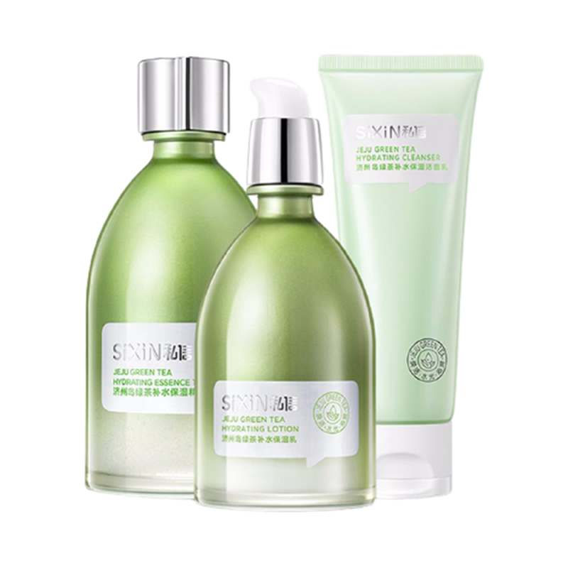 私信 绿茶补水洁面水乳套装