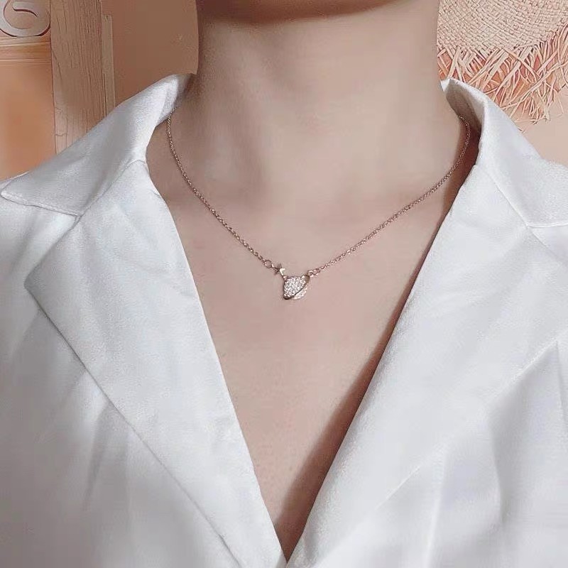 伊黛儿玫瑰金星球项链