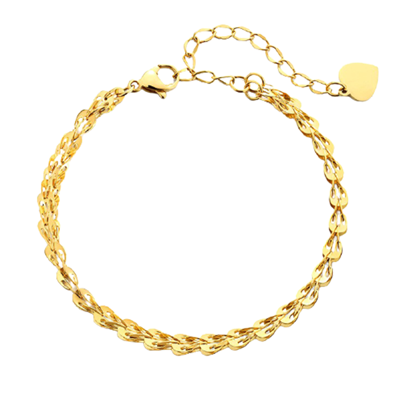 T400 金色凤尾素手链