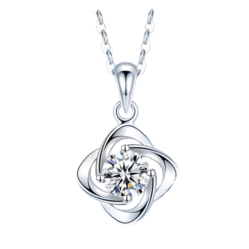 唯一莫桑钻四叶草项链