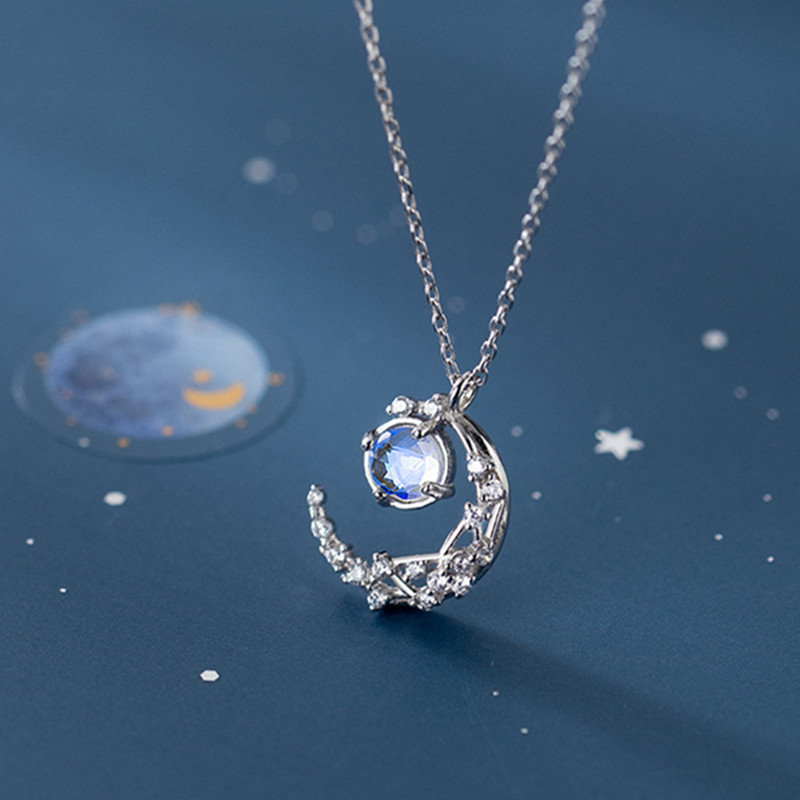 姗珀精美月牙时尚锁骨链