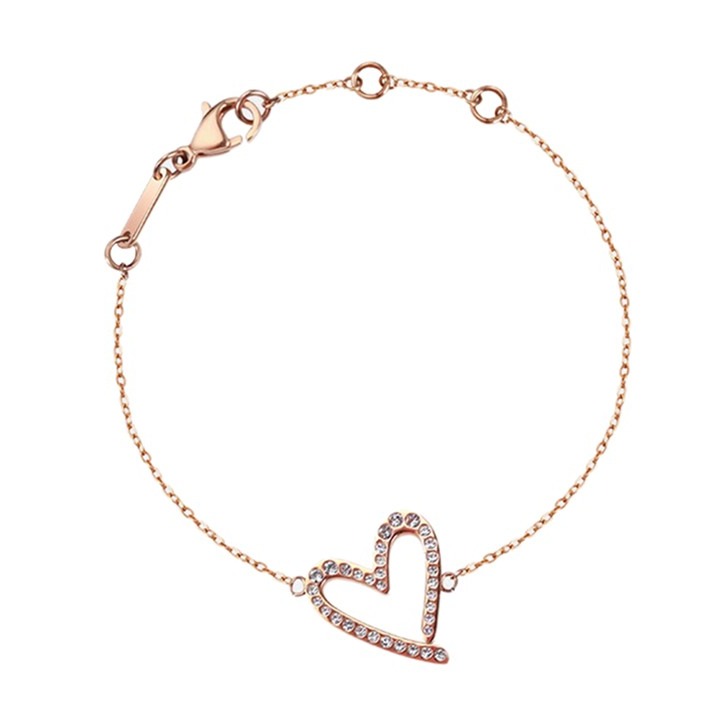 卡文克莱 心形玫瑰金手链