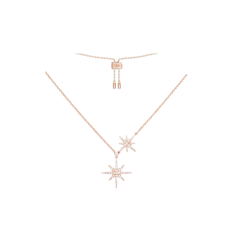 APM浪漫粉金项链