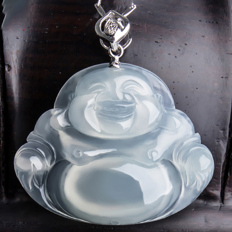 金帕岗 白金扣头翡翠吊坠