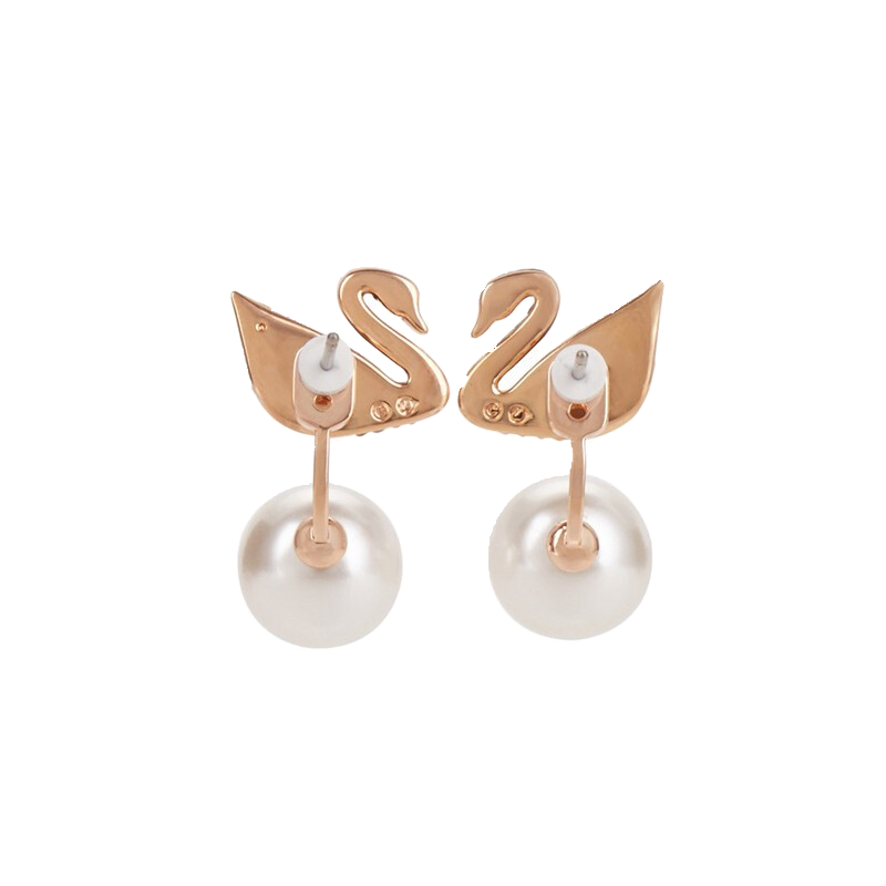 施华洛世奇天鹅珍珠耳钉