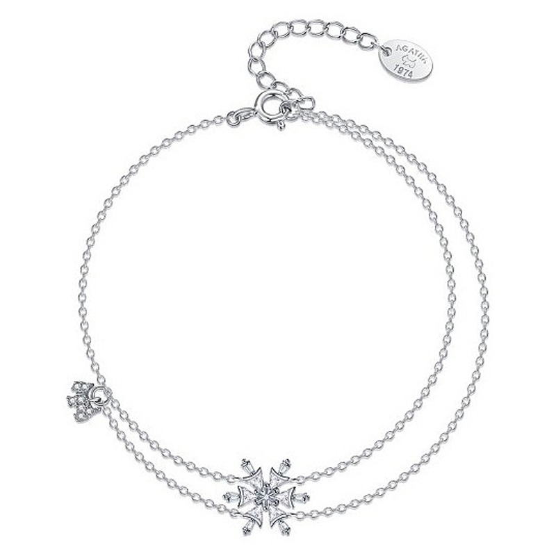 AGATHA银色小狗雪花手链