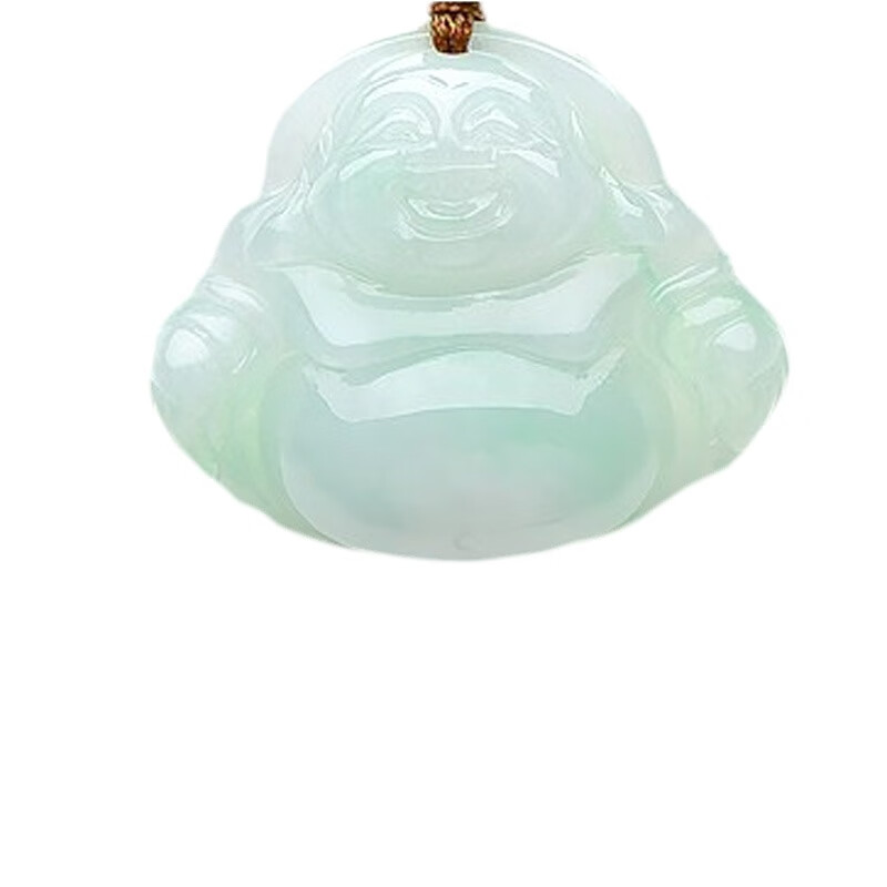 可玉可求 淡绿弥勒佛 翡翠吊坠