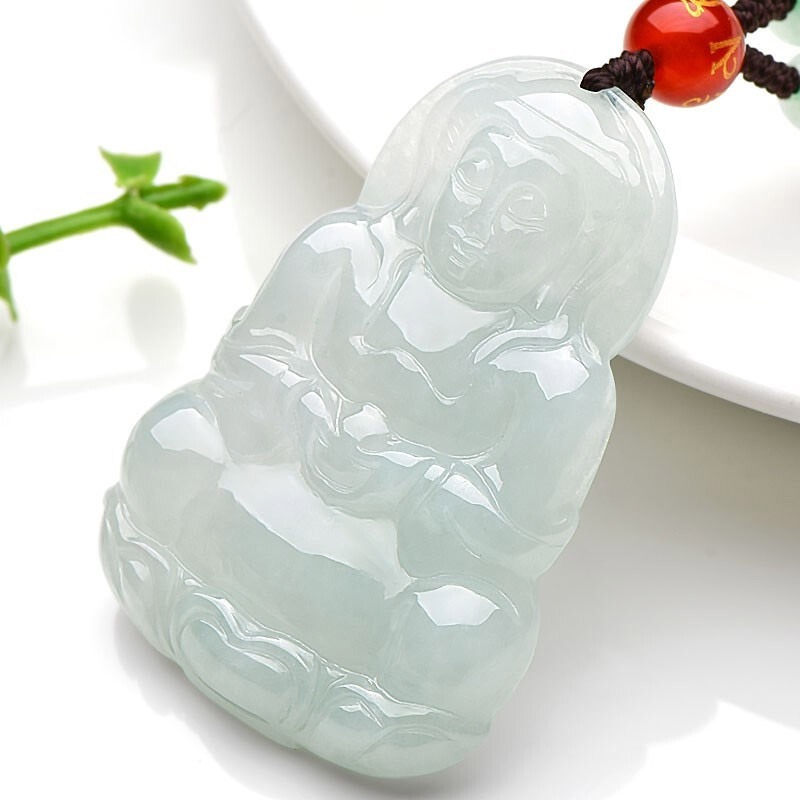 可玉可求 淡绿色 翡翠吊坠