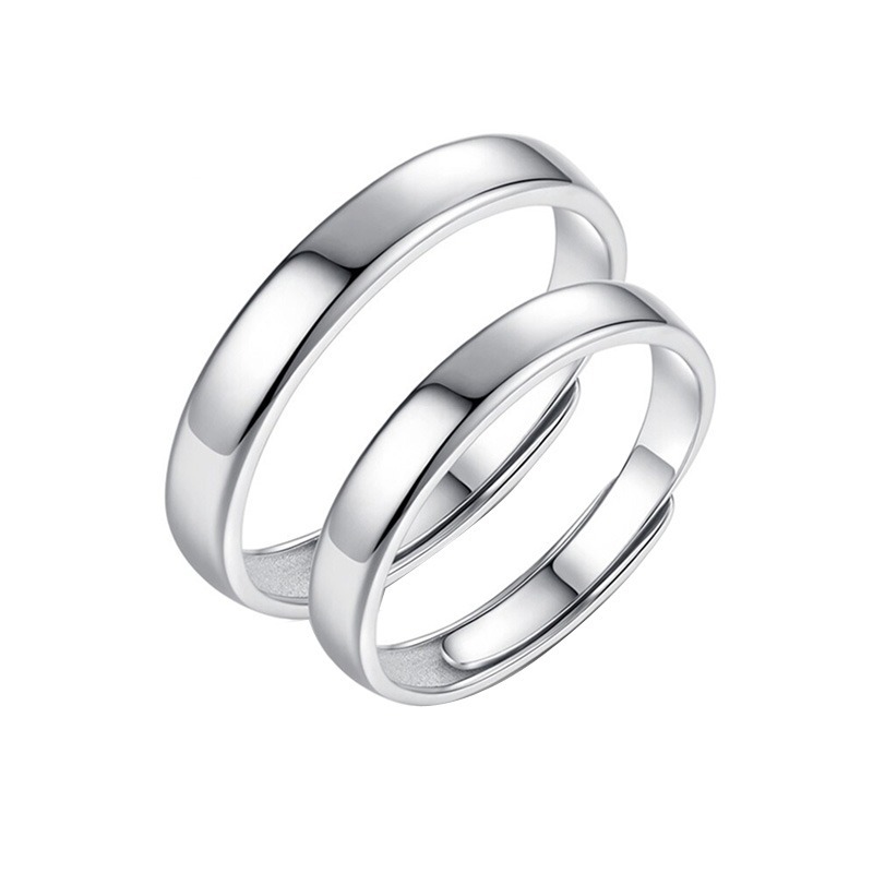奢蒂时尚简约纯银情侣戒指