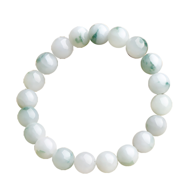 可玉可求 冰糯种飘蓝花翡翠手链