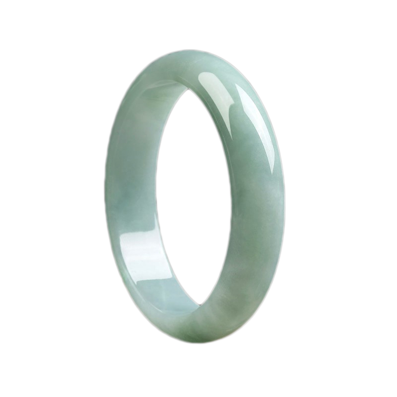 玉观澜 天然淡绿飘花翡翠手镯