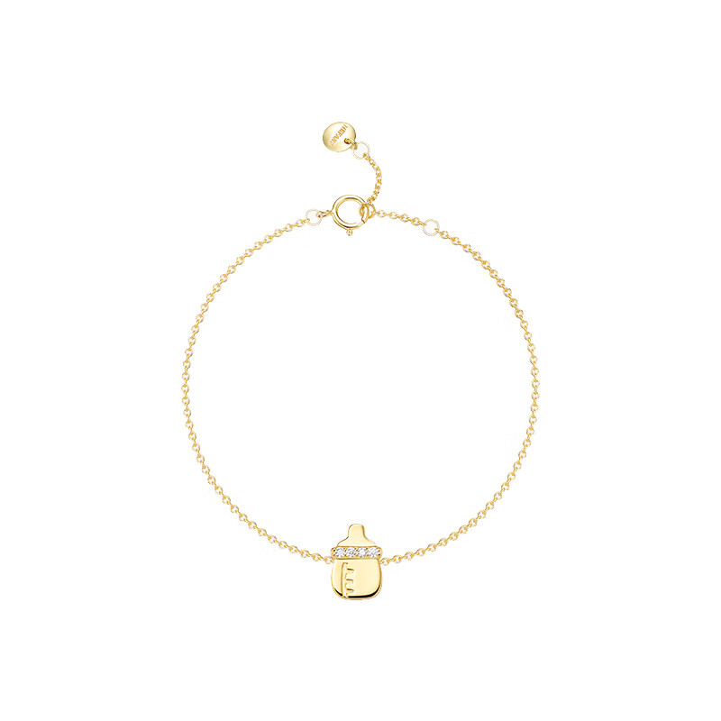 何方珠宝 小奶瓶纯银手链