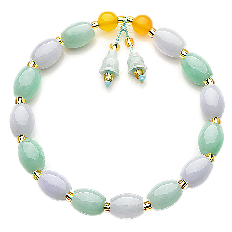 千载一玉小清新多彩翡翠手链