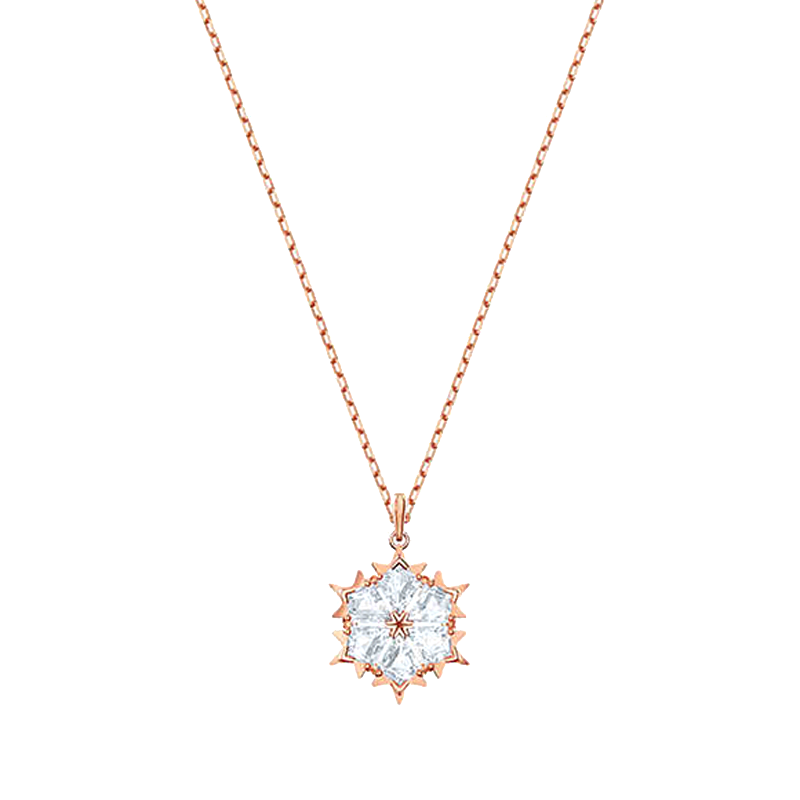 施华洛世奇 雪花镀玫瑰色项链
