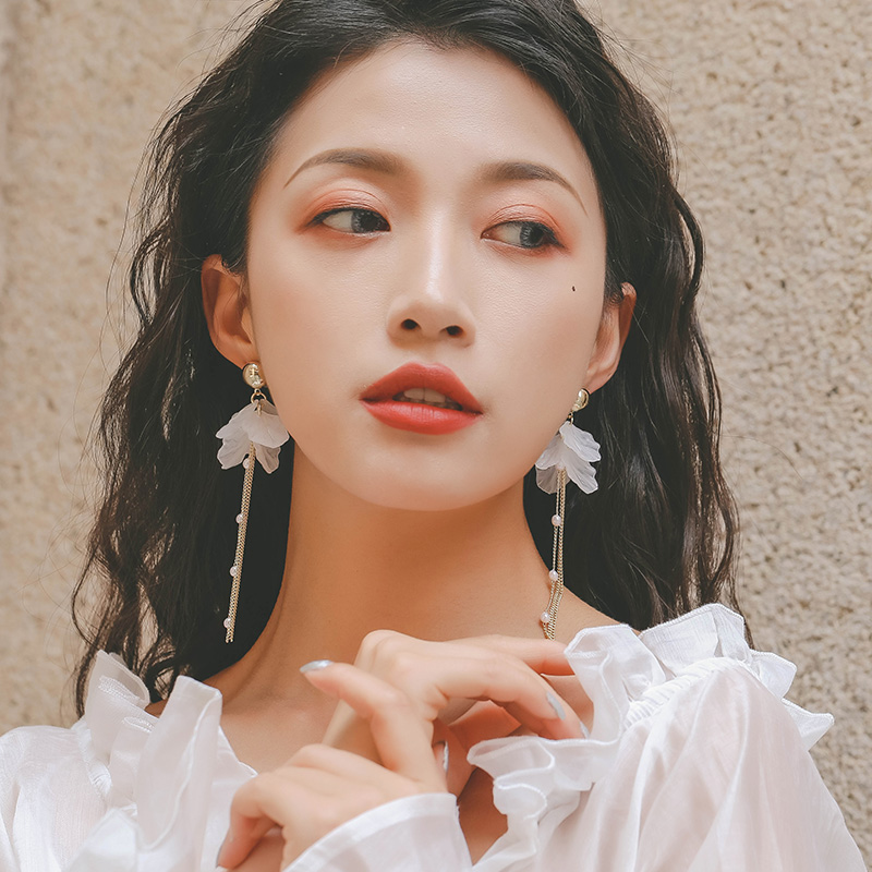Tsful 流苏简约冰花耳环