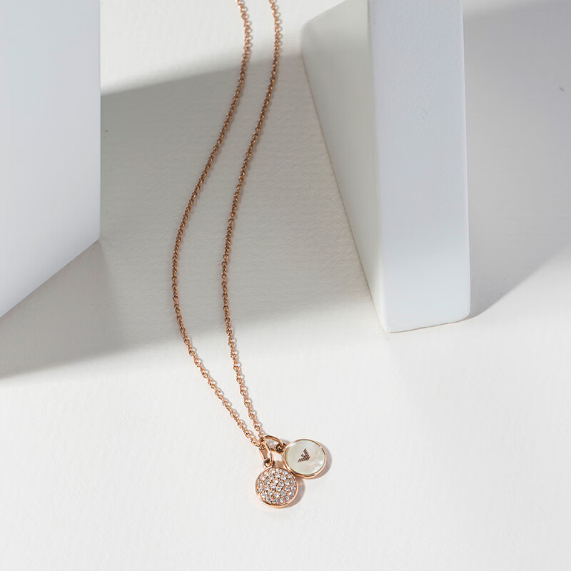 阿玛尼 珍珠贝母镶钻项链