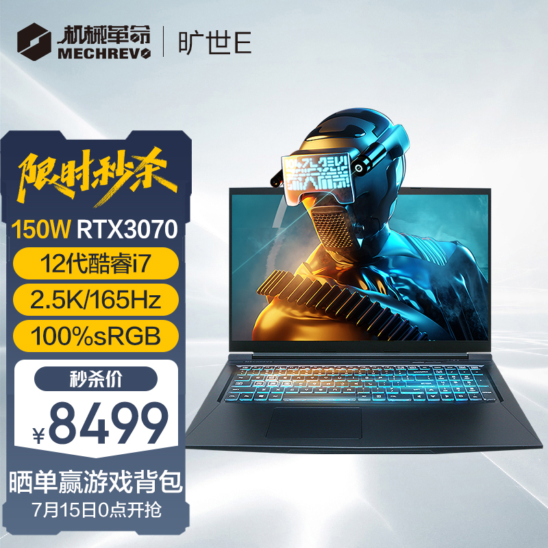 机械革命旷世E 17.3英寸165Hz 2.5K电竞游戏笔记本电脑