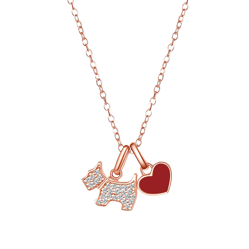 AGATHA 爱心小狗项链