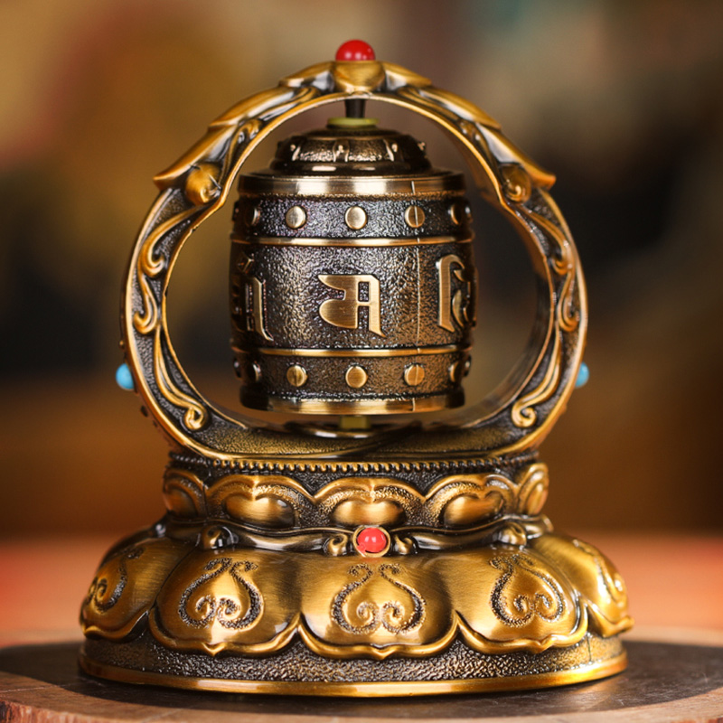 雪域印象 太阳能转经轮汽车摆件