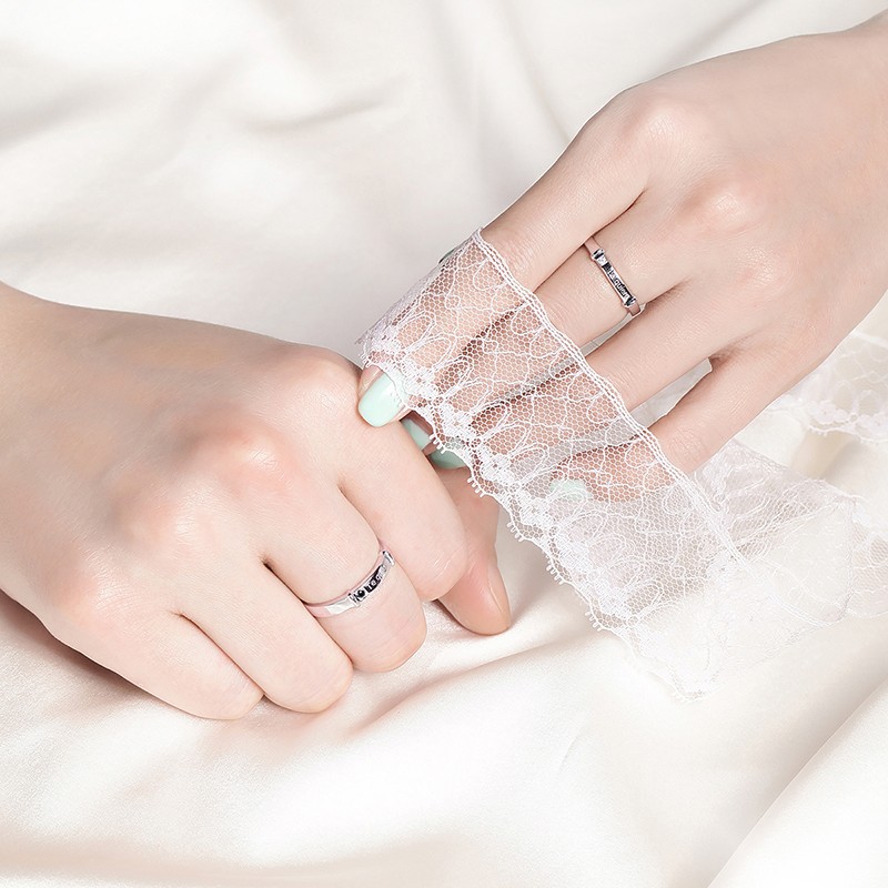 炙真银楼开口纯银戒指