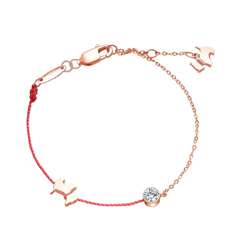 瑷嘉莎 红绳带钻 手链