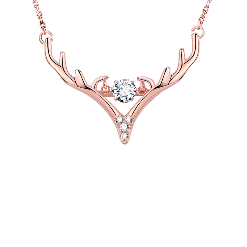 Mymiss 镶锆鹿角项链