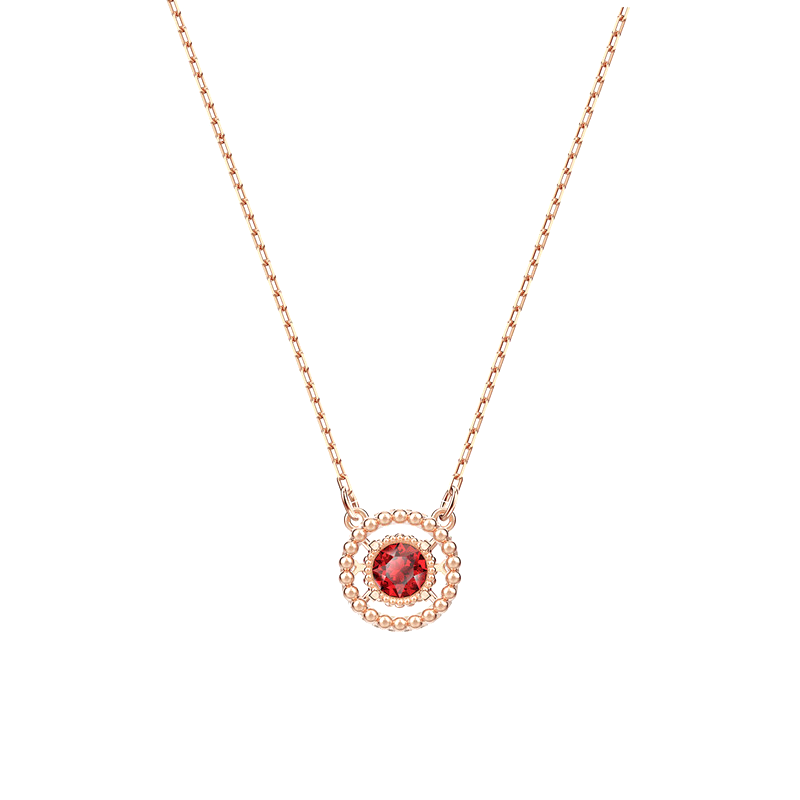 施华洛世奇 玫瑰金水晶项链
