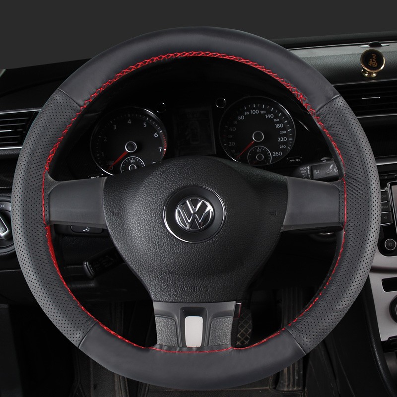 拙列 柔软真皮方向盘套