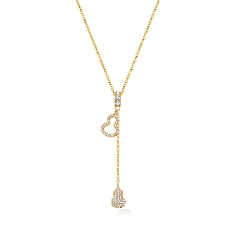 Tsful双葫芦长锁骨链