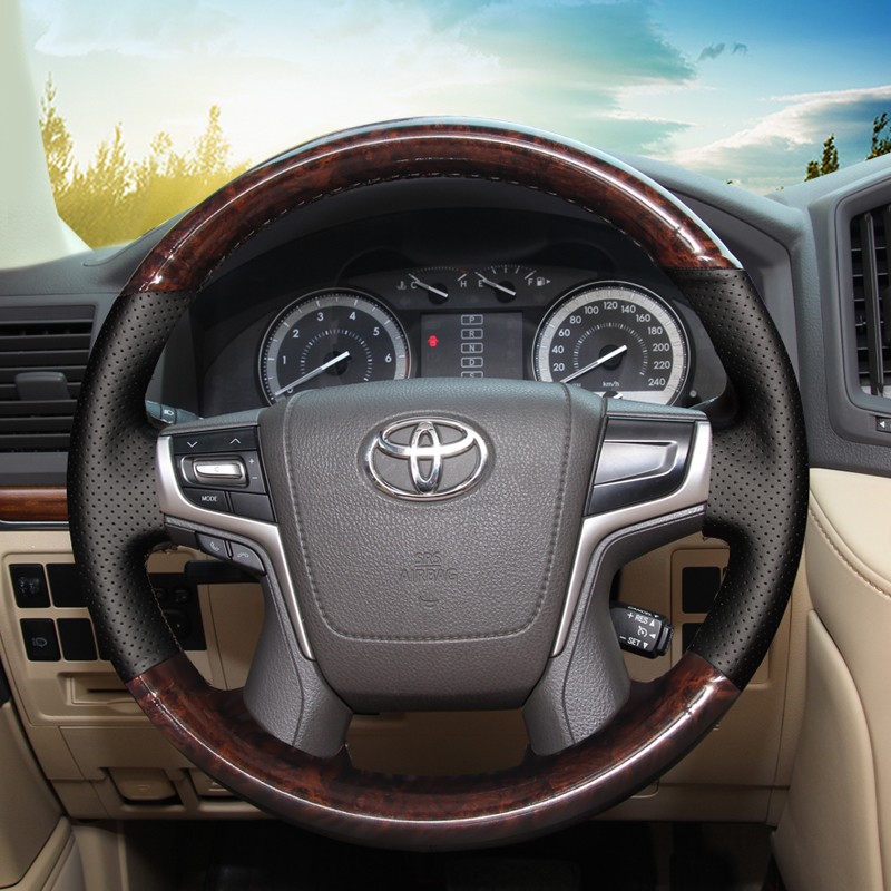 铮品 手缝桃木纹方向盘套