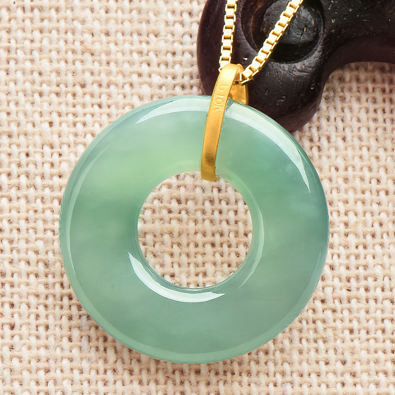 绿翠玉楼 18K黄金镶嵌 吊坠