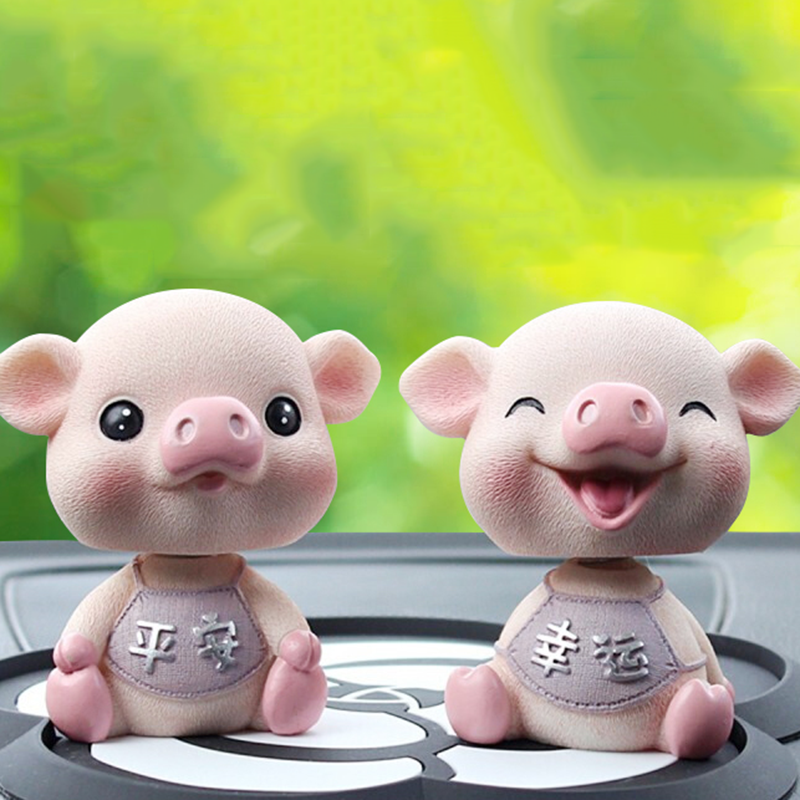 华饰 小猪车载摆件