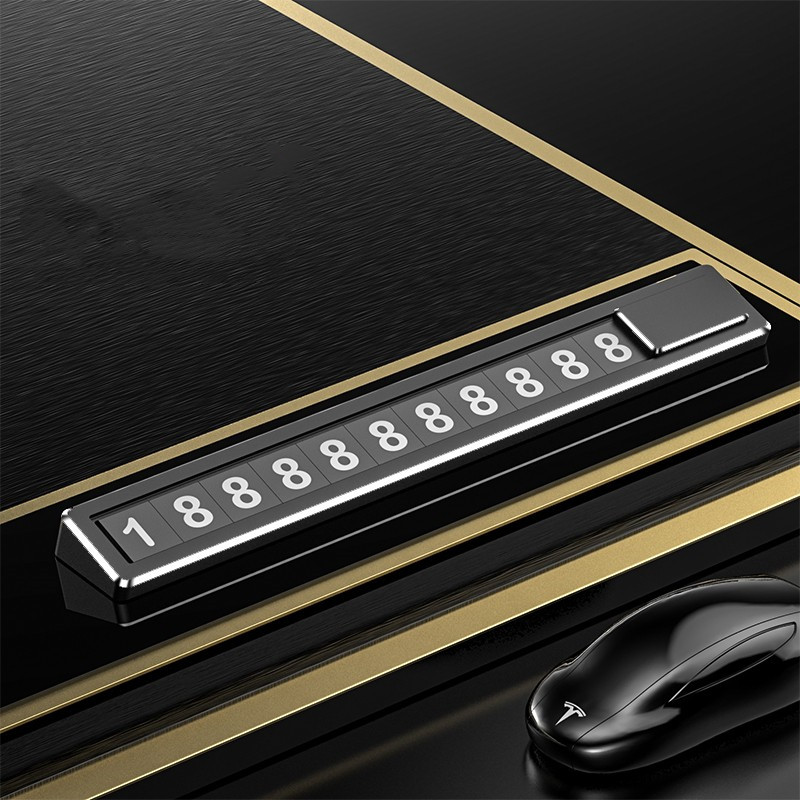 索驾 沉稳黑磁吸挪车电话牌